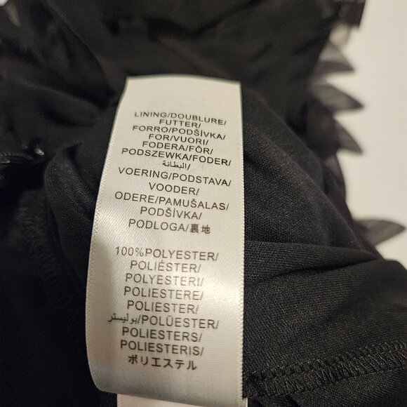 Aidan by Adrianna Papell Black Chiffon Feather Cocktail Dress Size 2 - Picture 11 of 11